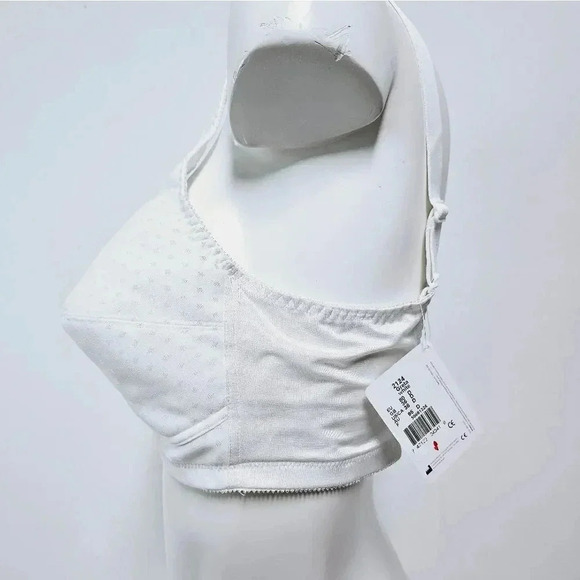 Amoena Greta white Masectomy cotton pocketed bra 36D - Picture 6 of 11